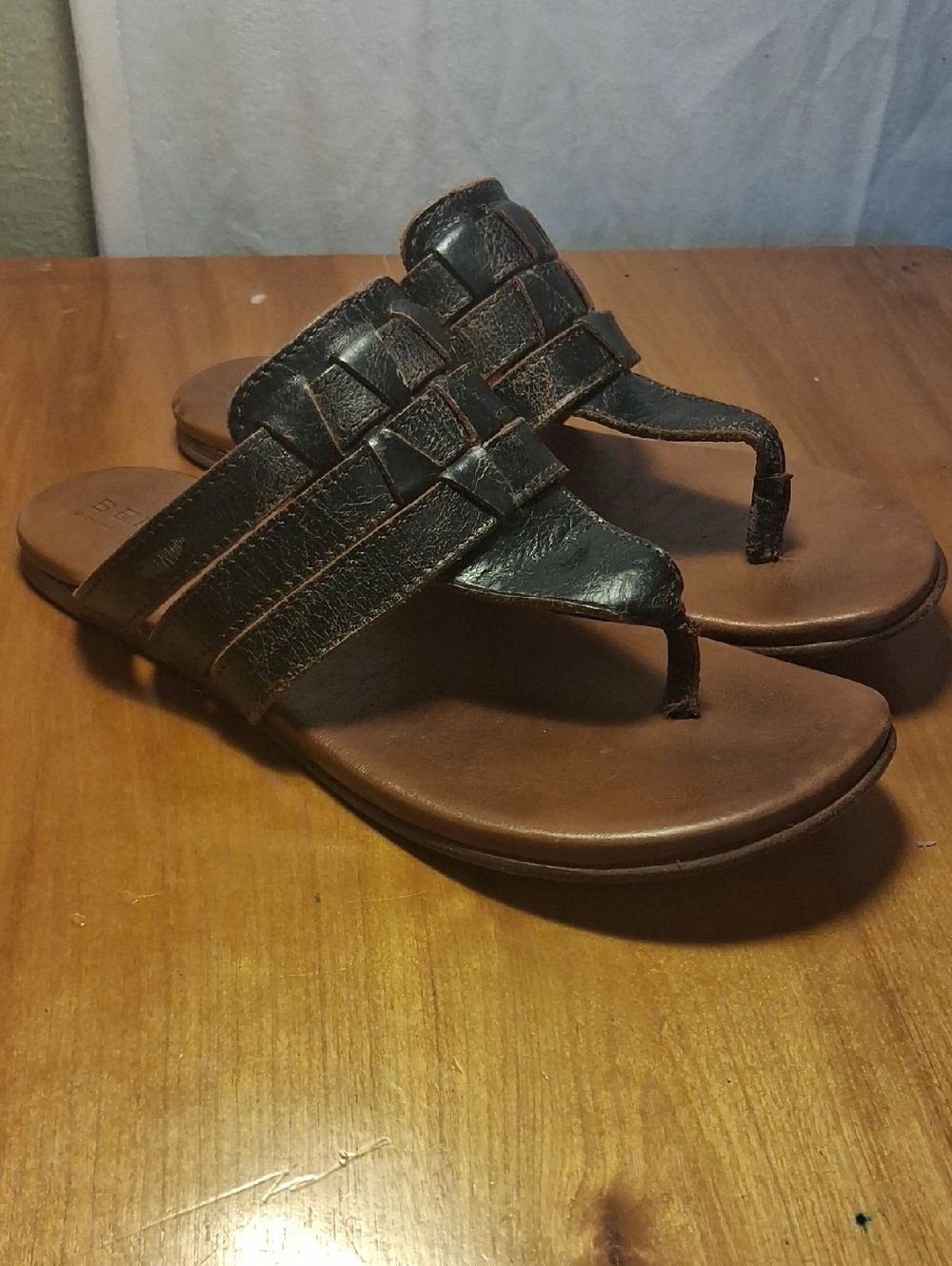 Bed Stu Brown Leather Thong Sandals